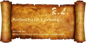Rothschild Líviusz névjegykártya